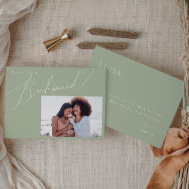 Whimsical Sage | Photo Bridesmaid Proposal Invitations