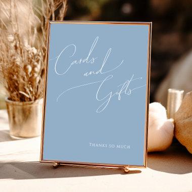 Whimsical Script | Dusty Blue Invitations and Gifts Sign