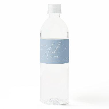 Whimsical Script | Dusty Blue Water Bottle Label