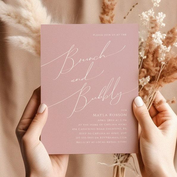 Whimsical Script | Dusty Rose Brunch and Bubbly