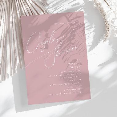 Whimsical Script | Dusty Rose Couples Shower Invitations