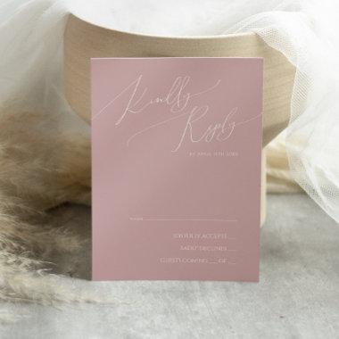 Whimsical Script | Dusty Rose RSVP Card