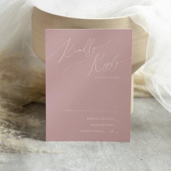 Whimsical Script | Dusty Rose RSVP Card