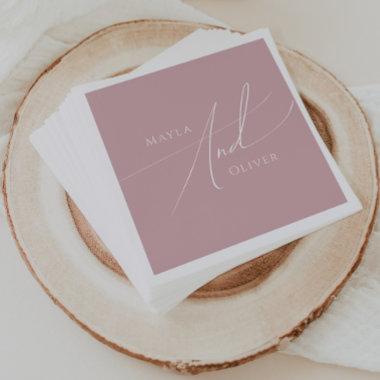 Whimsical Script | Dusty Rose Wedding Napkins