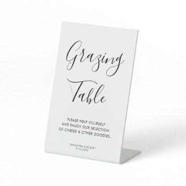 Whimsical Script Grazing Table Wedding Pedestal Sign
