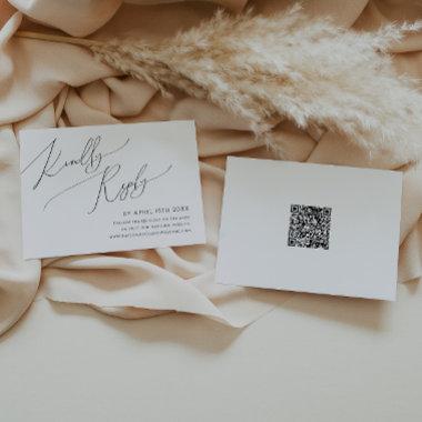 Whimsical Script | Horizontal QR Code RSVP Card