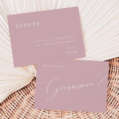 Whimsical Script | Rose Groomsman Proposal Invitations