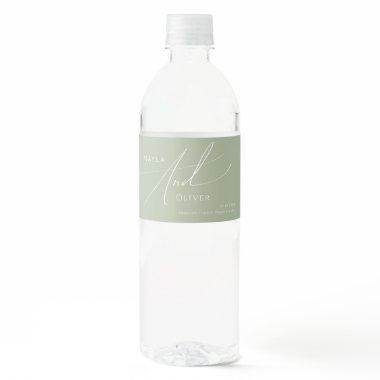 Whimsical Script | Sage Green Water Bottle Label