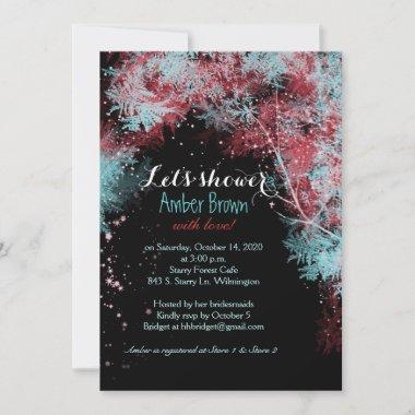 Whimsical Starry Forest Bridal Shower Invitations