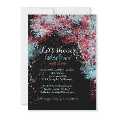 Whimsical Starry Forest Bridal Shower Invitations