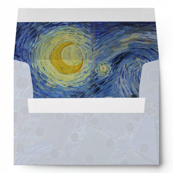 Whimsical Starry Night Envelope Antique