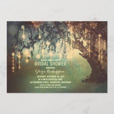 whimsical string lights tree bridal shower Invitations
