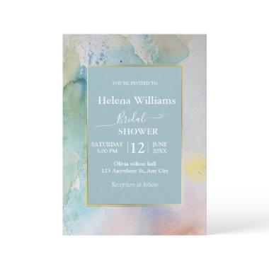 Whimsical Watercolor abstract Summer Wedding Invitations