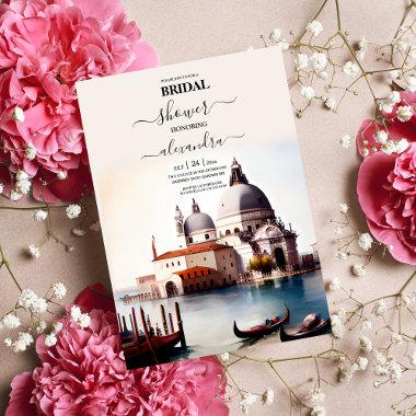 Whimsical Watercolor Italian Destination Bridal Invitations