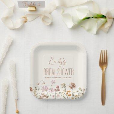 Whimsical Wildflower Boho  In Bloom Paper Plates