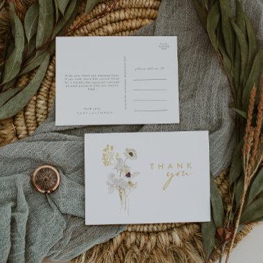 Whimsical Wildflower Bouquet Wedding Thank You Pos PostInvitations