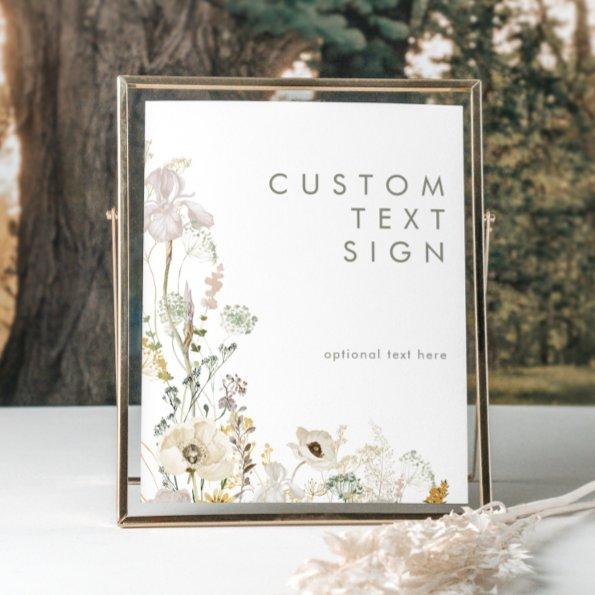 Whimsical Wildflower  and Gifts Custom Text Poster