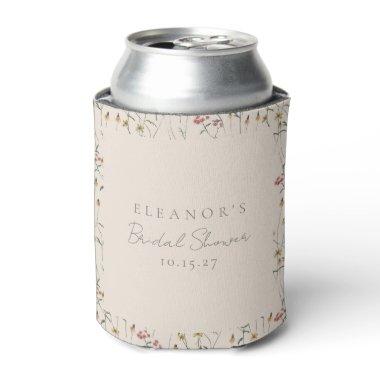 Whimsical Wildflower Floral Custom Bridal Shower Can Cooler