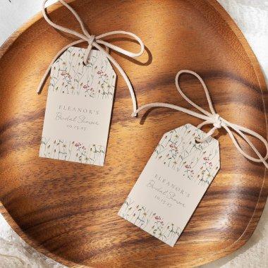 Whimsical Wildflower Floral Custom Bridal Shower Gift Tags