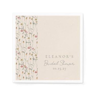 Whimsical Wildflower Floral Custom Bridal Shower Napkins