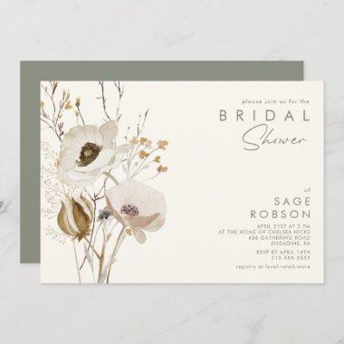 Whimsical Wildflower | Ivory Bridal Shower Invitations