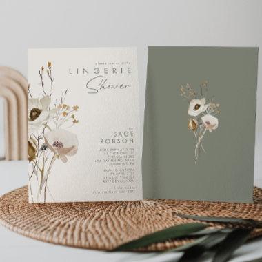Whimsical Wildflower | Ivory Lingerie Shower Invitations