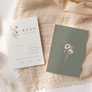 Whimsical Wildflower | Ivory Menu Choice RSVP Card