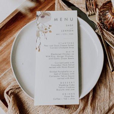 Whimsical Wildflower | Ivory Wedding Dinner Menu