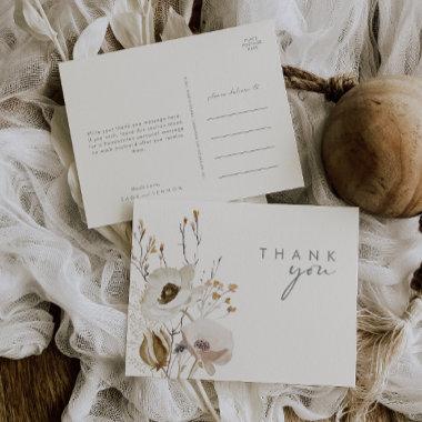 Whimsical Wildflower | Ivory Wedding Thank You PostInvitations