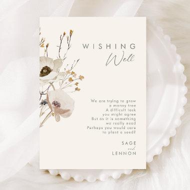 Whimsical Wildflower | Ivory Wedding Wishing Well Enclosure Invitations