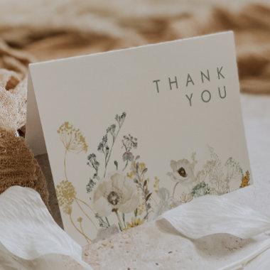 Whimsical Wildflower | Meadow Ivory Thank You Invitations
