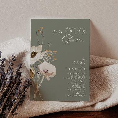 Whimsical Wildflower | Sage Green Couples Shower Invitations