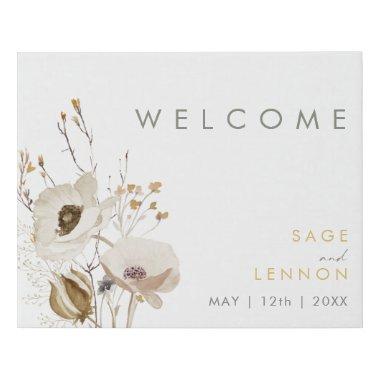 Whimsical Wildflower Welcome Faux Canvas Print