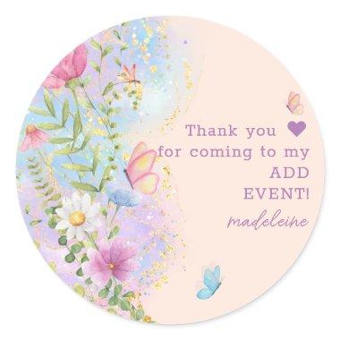 Whimsical Wildflowers Floral Garden  Classic Round Sticker