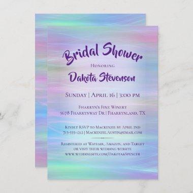 Whimsical Wisps | Holo Fairy Ombre Rainbow Shower Invitations
