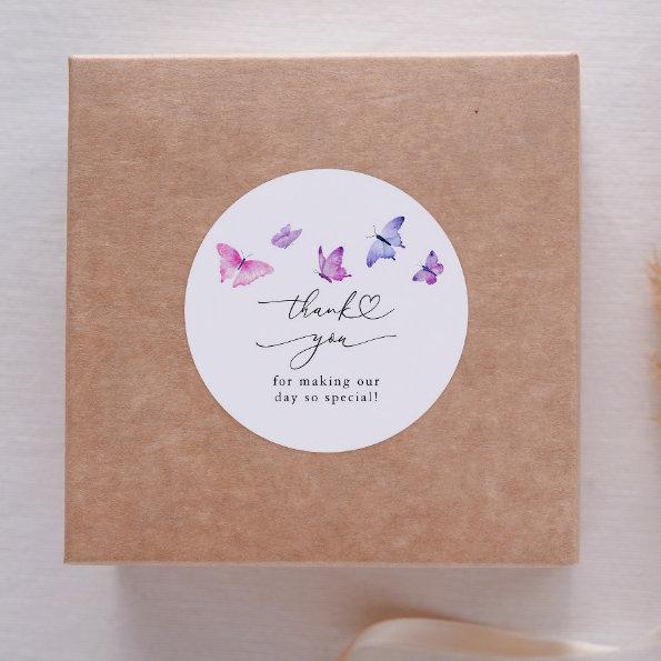 Whimsy Butterflies  Favor  Classic Round Sticker