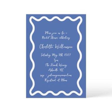 Whimsy Script Blue Scribble Border