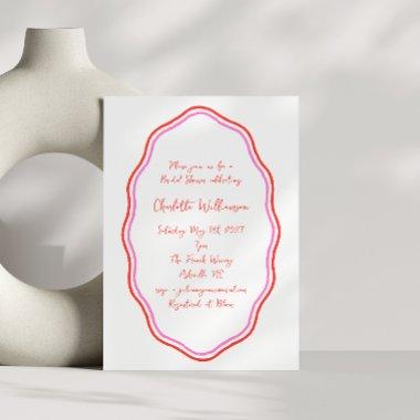 Whimsy Script Red Scribble Border