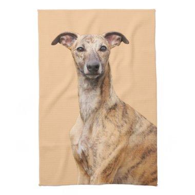 Whippet dog beautiful photo kitchen tea towel