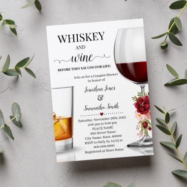 Whiskey and Wine before I do Couples Shower Invitations