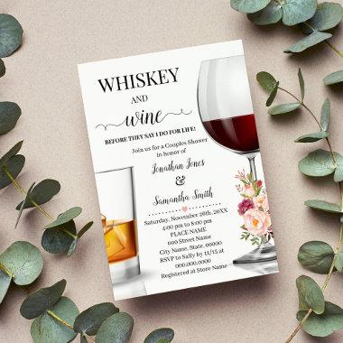 Whiskey and wine before I do wedding shower pink Invitations