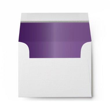 White - Amethyst Purple Lined with Silver Bar Envelope
