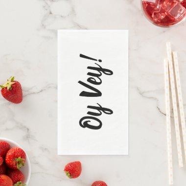 White and Black Oy Vey Paper Guest Towels