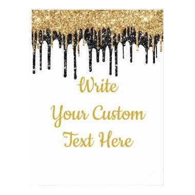 White and Gold Glitter Birthday Party Anniversary Poster