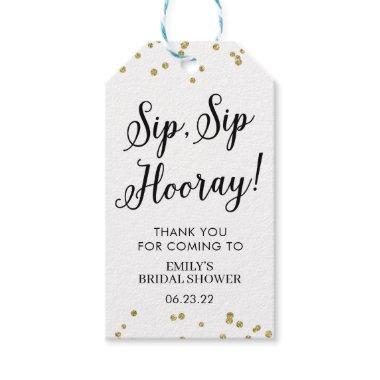 White and Gold Glitter Bridal Shower Wine Favor  Gift Tags