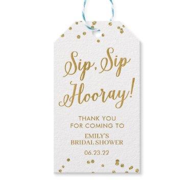 White and Gold Glitter  Wine Favor Gift Tags