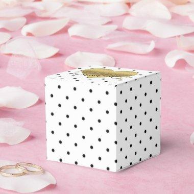 White And Gold Polka Dots Party Favor Boxes