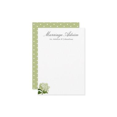 White and Green Hydrangea Marriage Advice Enclosure Invitations