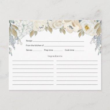 White and Ivory florals Recipe Invitations