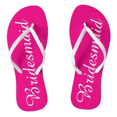 White and Pink Bridesmaid Flip Flops